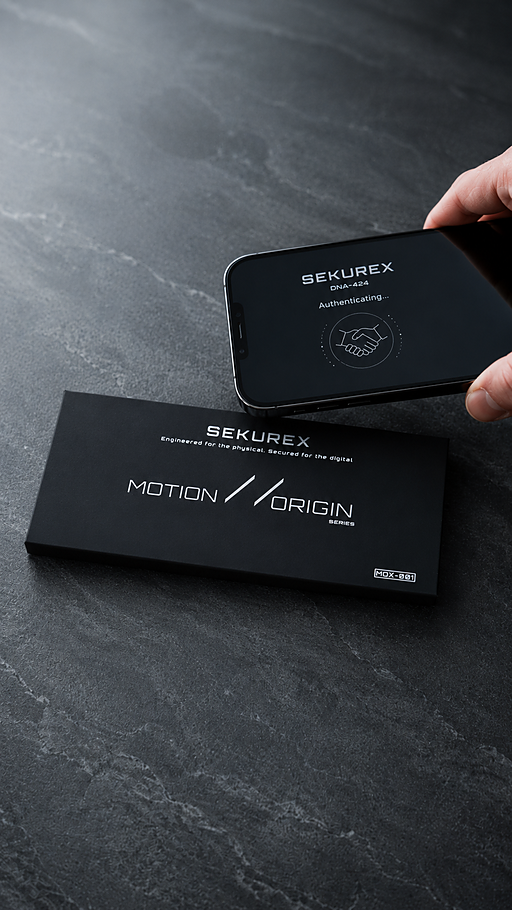 Phone tapping the Motion // Origin box — authenticating