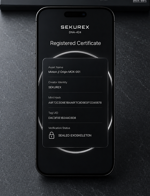 Sealed registered certificate on phone