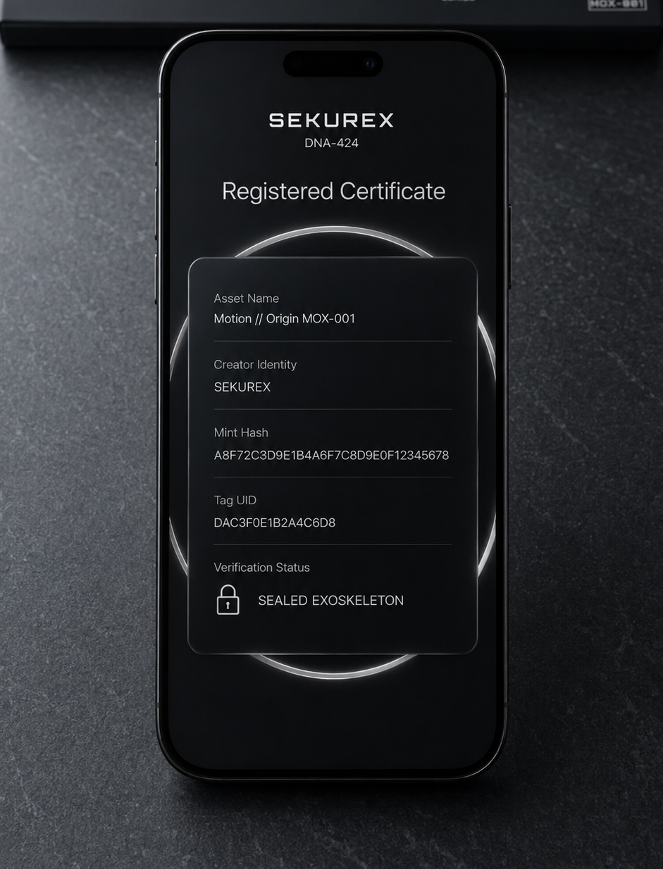 Sealed registered certificate on phone